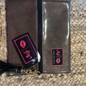 Makeup Junkie Chocolate Brown Small Glitter Clutch